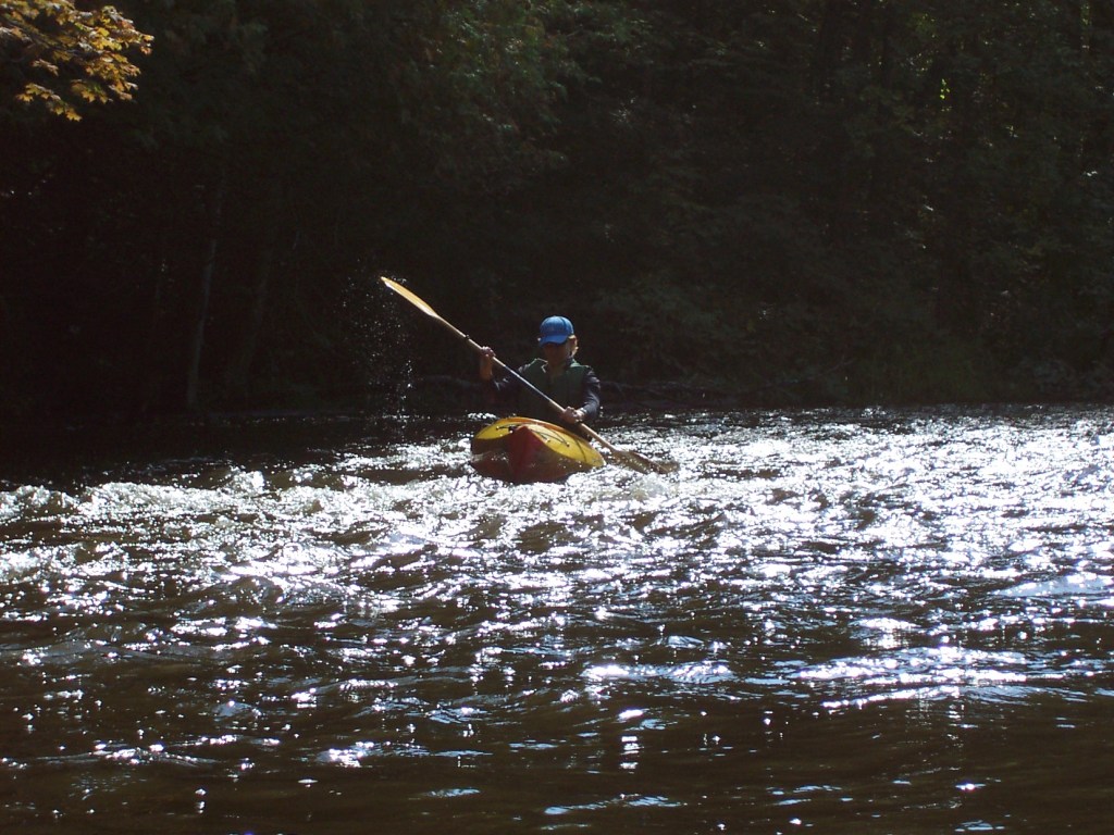 Kayaking on the Pigeon River in Michigan.